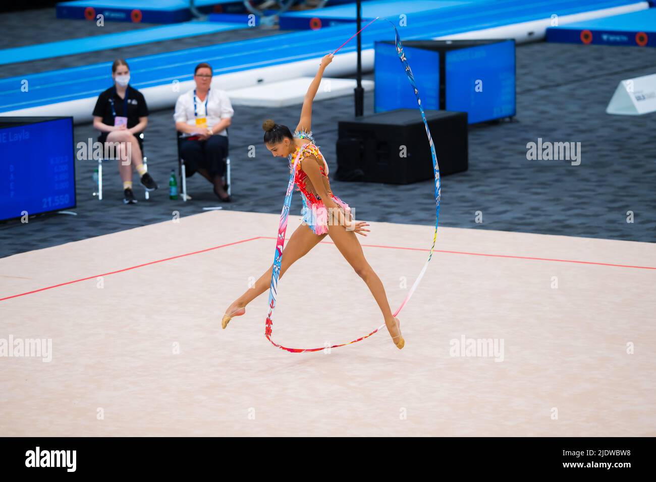 Australian Senior International Rhythmic Gymnast, Ashari Gill steps