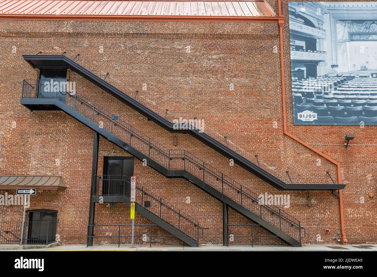 Knoxville, Tennessee, USA - May 28, 2022: Back side of the Bijou Theatre which began as the Lamar House over two hundred years ago. Stock Photo