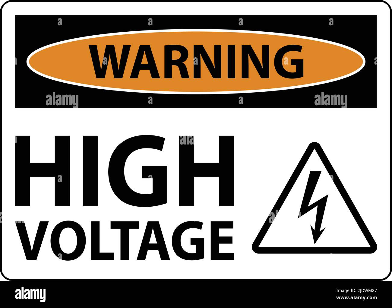 Warning High Voltage Sign On White Background Stock Vector Image & Art