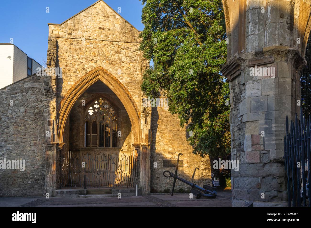 The remains of Holyrood Church (Holy Rood Church) in Southampton city