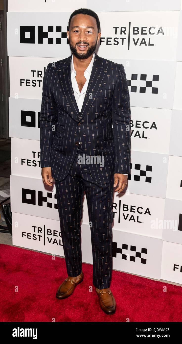 New York, NY - June 18, 2022: John Legend attends 'Loudmouth' premiere during Tribeca Film Festival at BMCC Stock Photo
