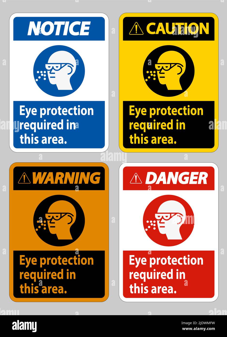 Eye Protection Required In This Area on white background Stock Vector ...