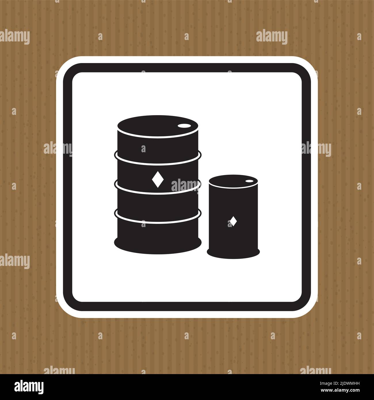 Chemical Drums Black Icon White Background Stock Vector