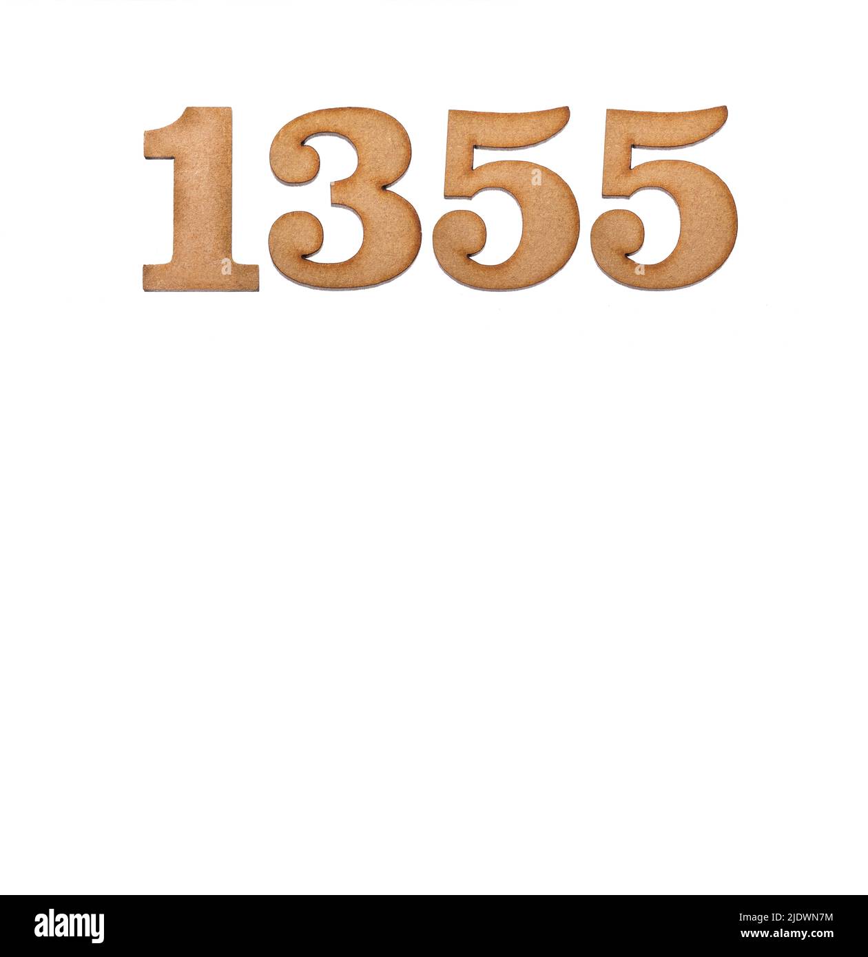 number-1355-in-wood-isolated-on-white-background-stock-photo-alamy