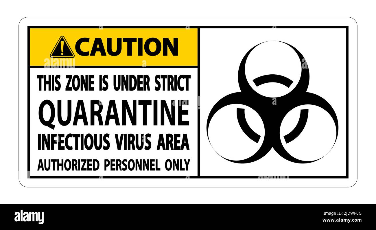 Caution Quarantine Infectious Virus Area Sign Isolate On White ...