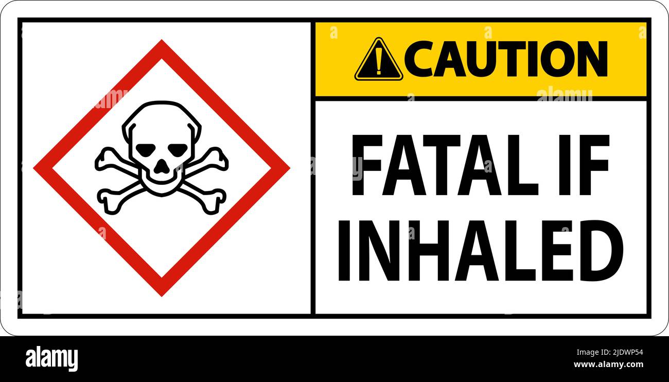 Caution Fatal In Inhaled Sign On White Background Stock Vector Image