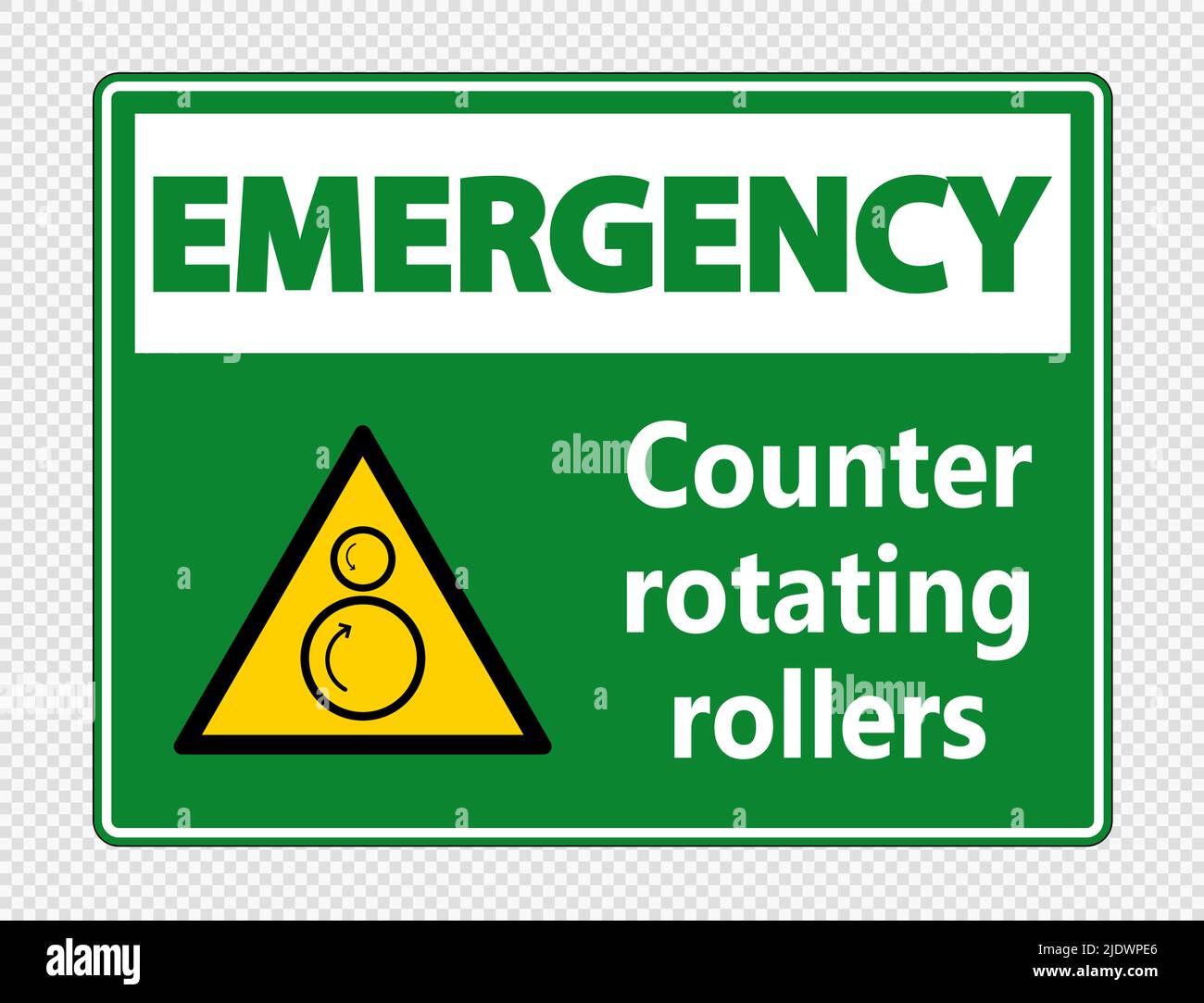 Emergency counter rotating rollers sign on transparent background ...