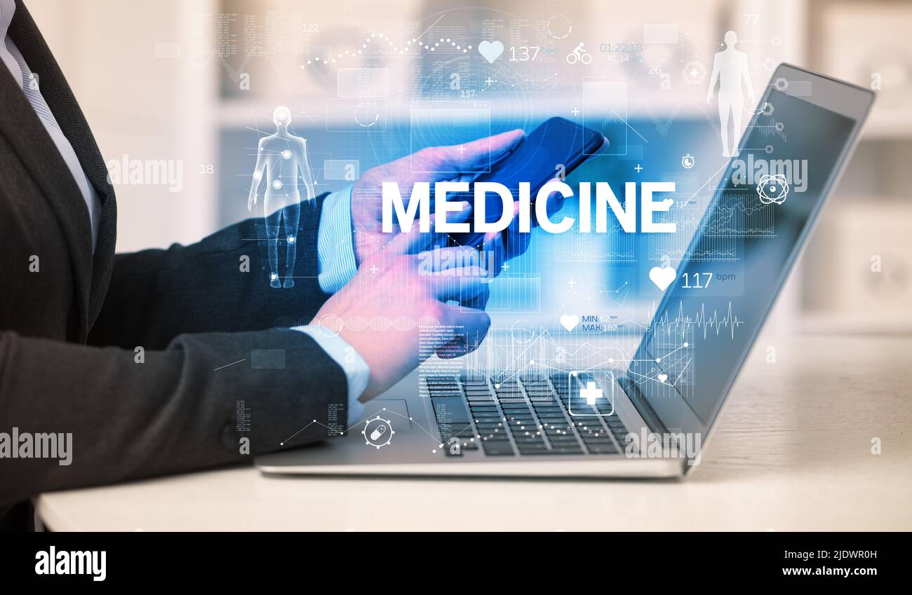Doctor working a health check Stock Photo - Alamy