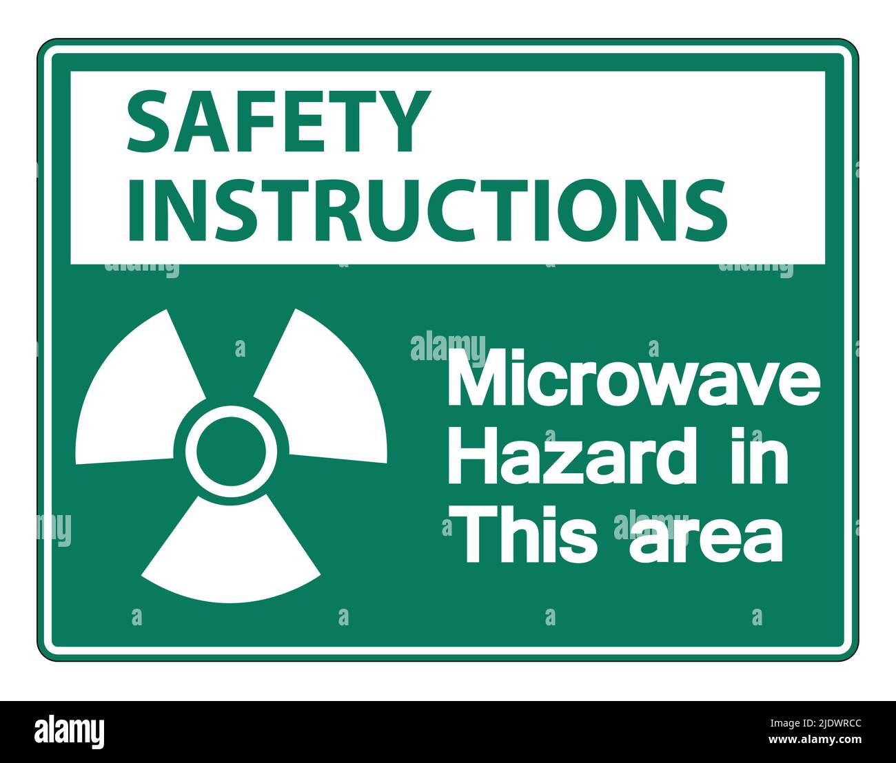 Safety instructions Microwave Hazard Sign Isolate On White Background