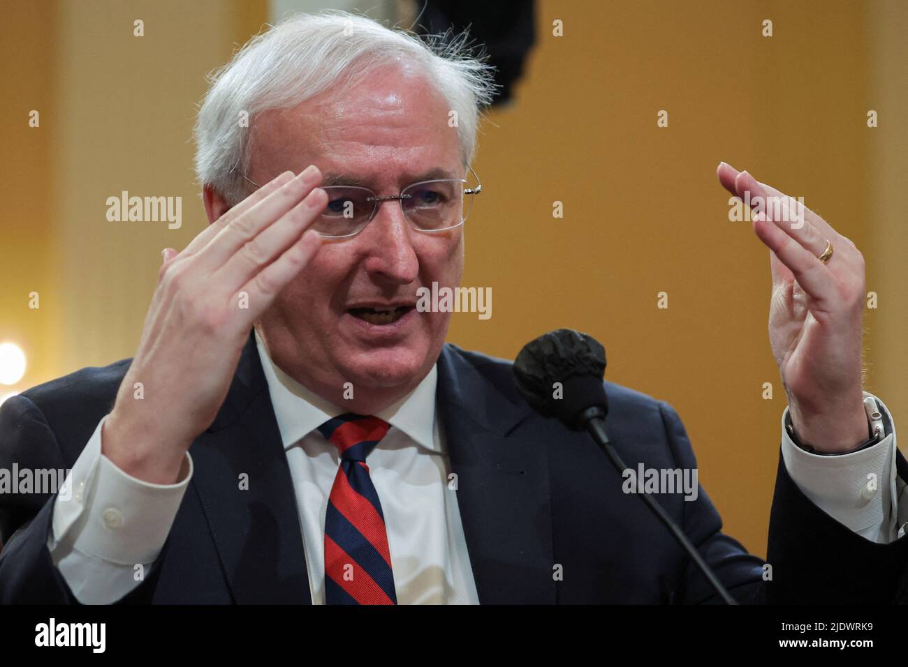 Former Acting Attorney General Jeffrey Rosen testifies during the fifth public hearing of the U.S. House Select Committee to Investigate the January 6 Attack on the United States Capitol, on Capitol Hill in Washington, U.S., June 23, 2022. REUTERS/Jim Bourg Stock Photo