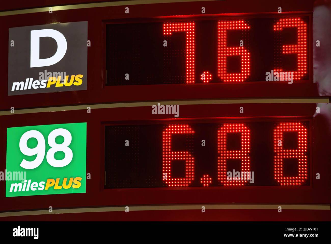 Gasoline, Diesel and fuel prices at Circle K gas station at the