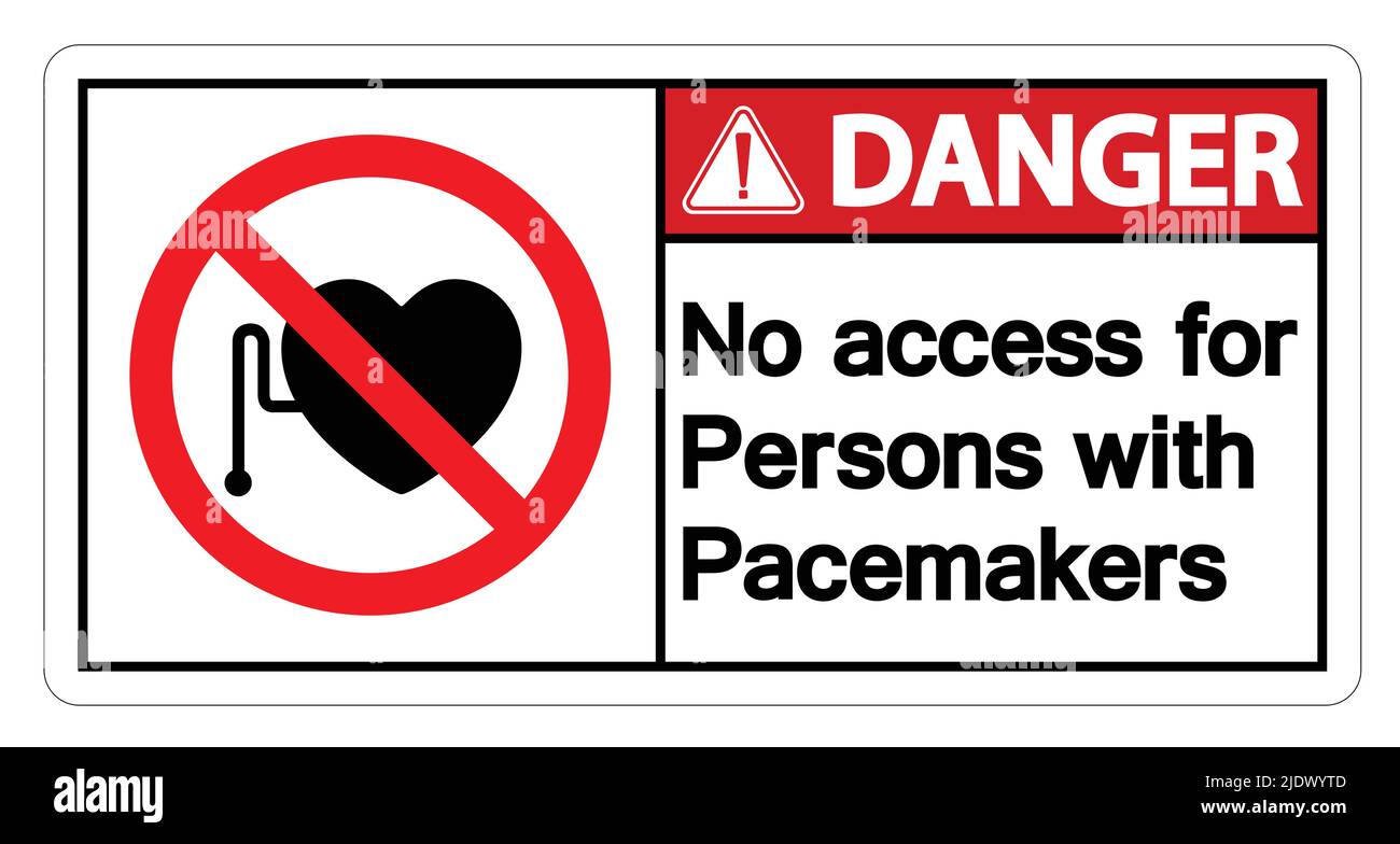 Danger No Access For Persons With Pacemaker Symbol Sign Isolate On White Background,Vector Illustration Stock Vector