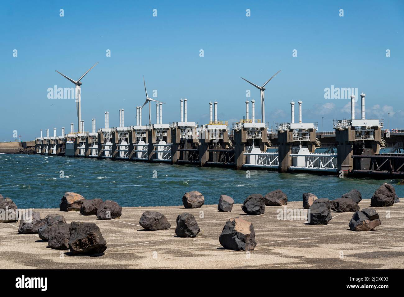 The Delta Works, storm surge barrier, Oosterschelde barrier in the ...