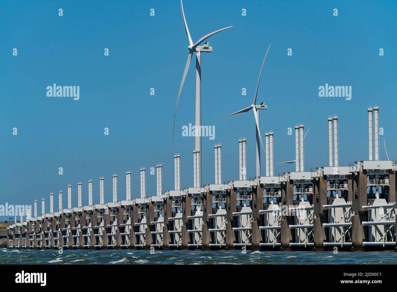 The Delta Works, storm surge barrier, Oosterschelde barrier in the ...
