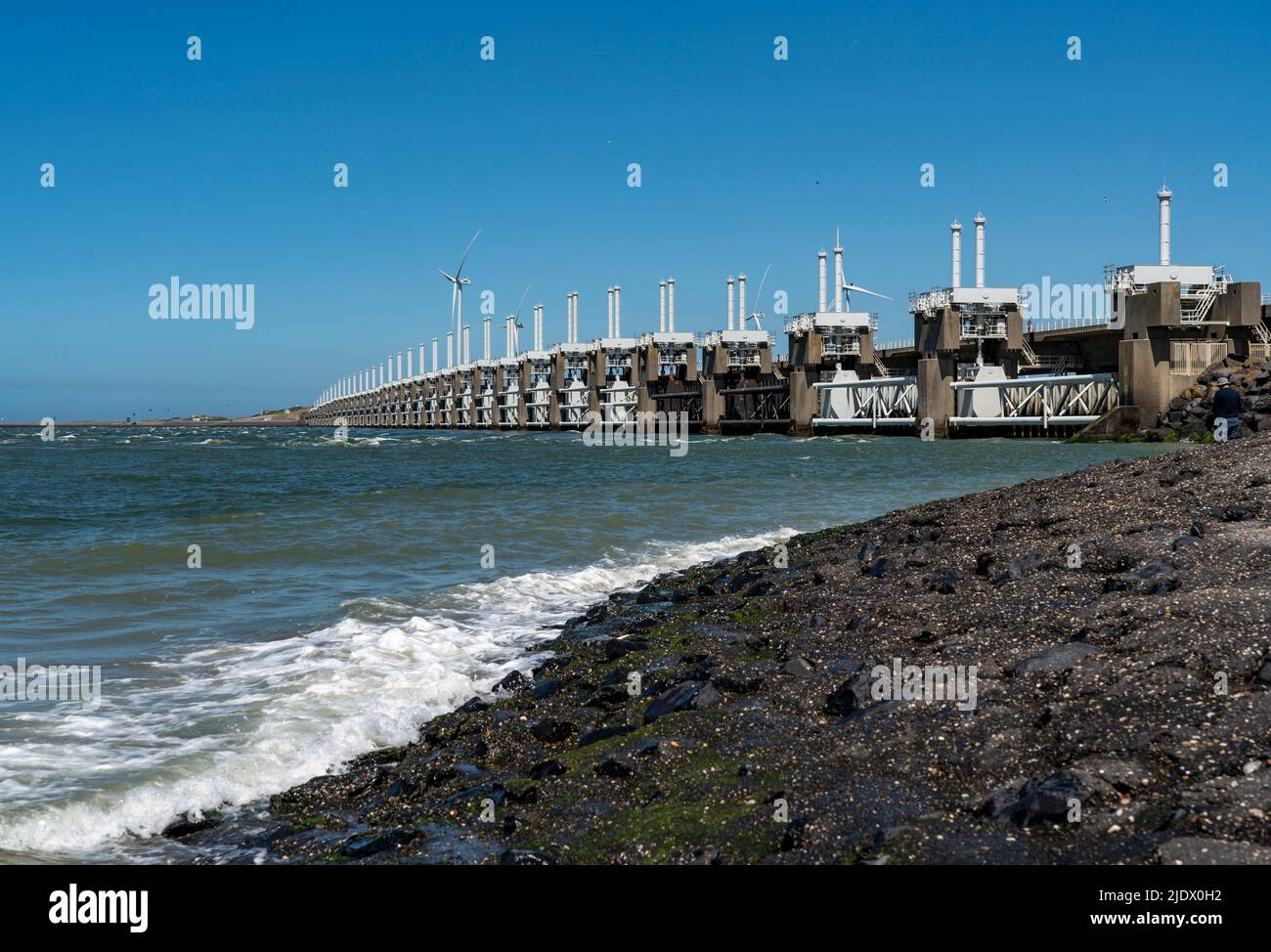 The Delta Works, storm surge barrier, Oosterschelde barrier in the ...