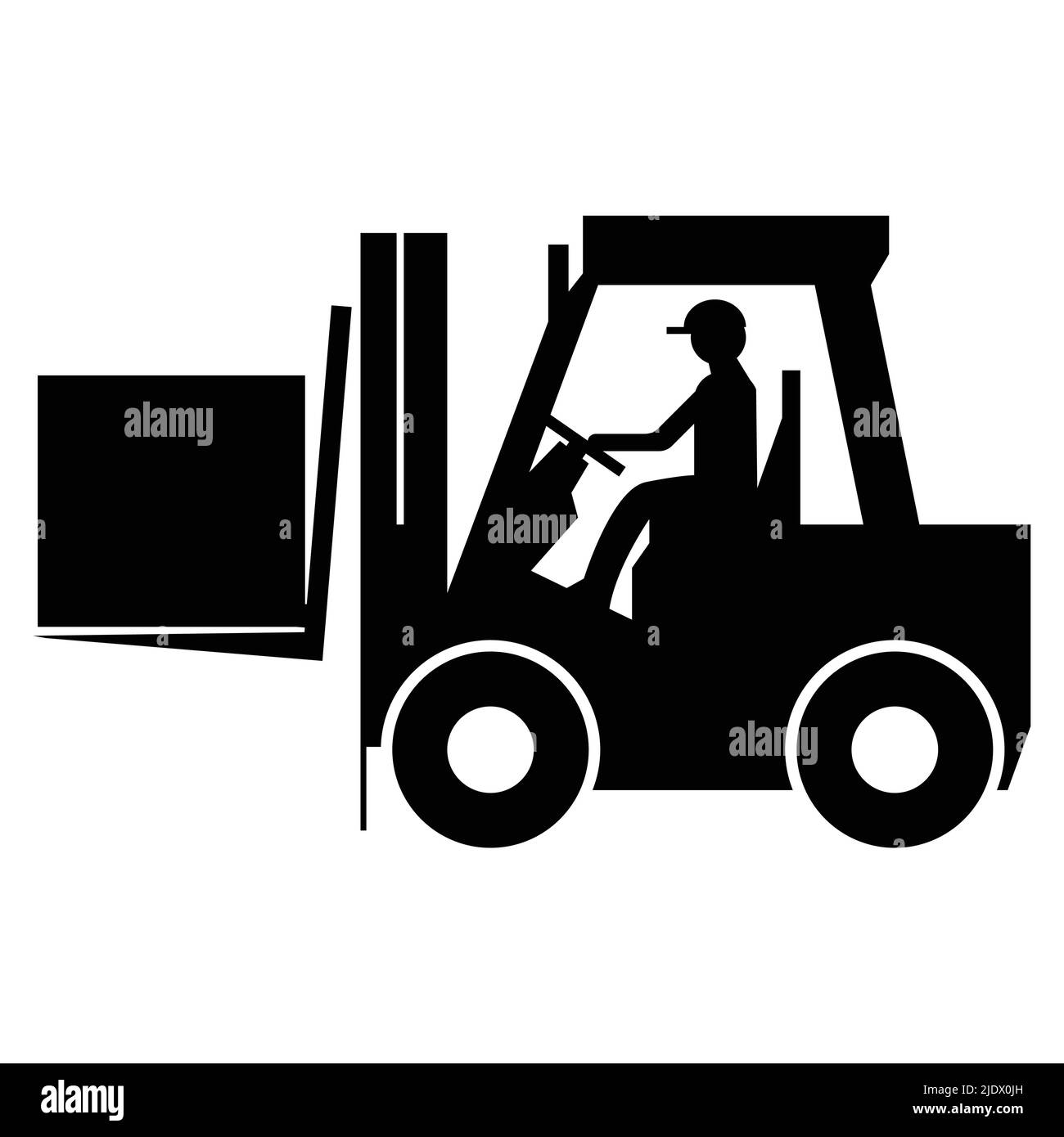 Forklift truck sign,Hazard warning forklift Stock Vector