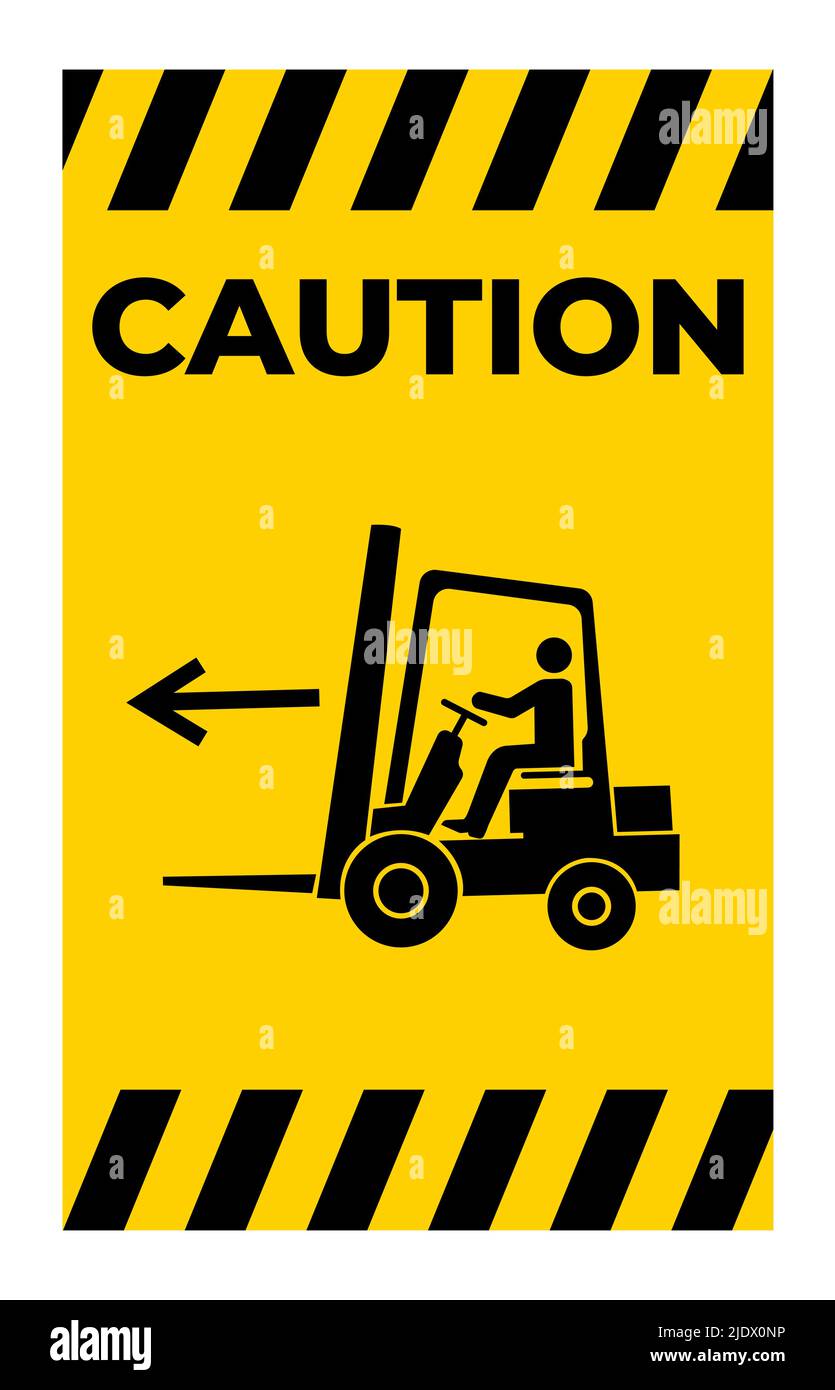 Forklift Point Left Symbol Sign Isolate On White Background,Vector Illustration Stock Vector