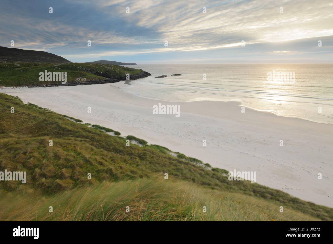 Traigh Eais beach on Isle of Barra, the Outer Hebrides, Scotland Stock Photo