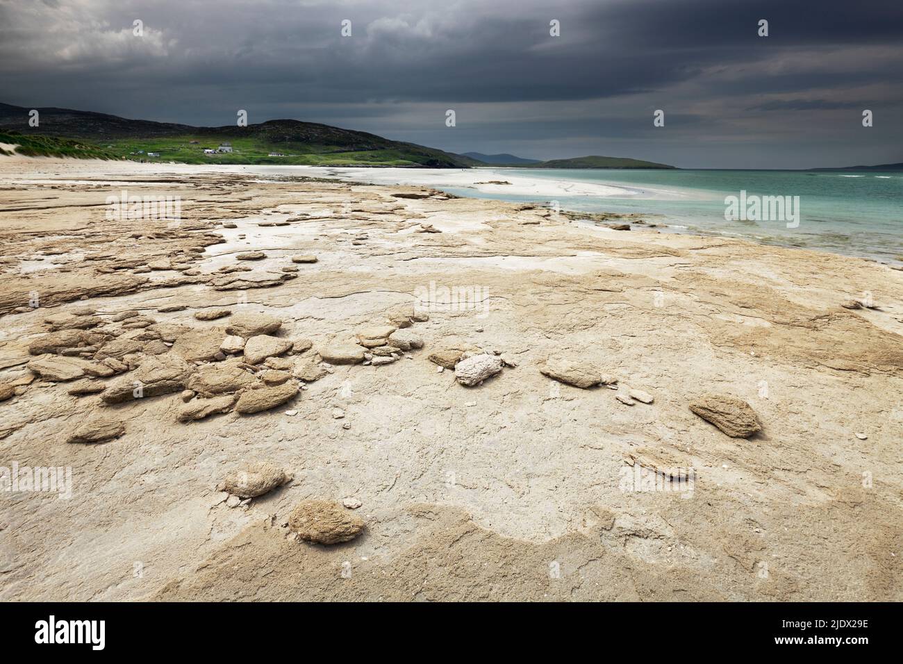 Seilebost beach on the Isle of Harris, Western Isles, Outer Hebrides, Na h-Eileanan Siar, Scotland Stock Photo