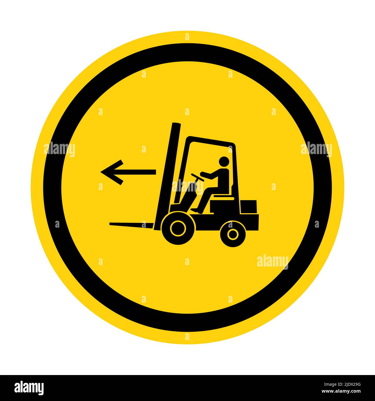 Forklift Point Left Symbol Sign Isolate On White Background,Vector Illustration Stock Vector