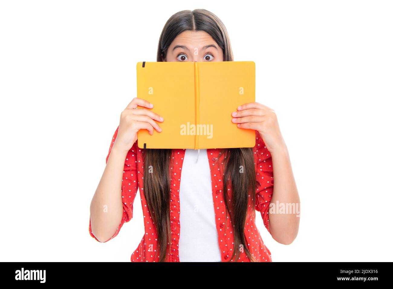 Teenager school girl with books isolated studio background Stock Photo ...