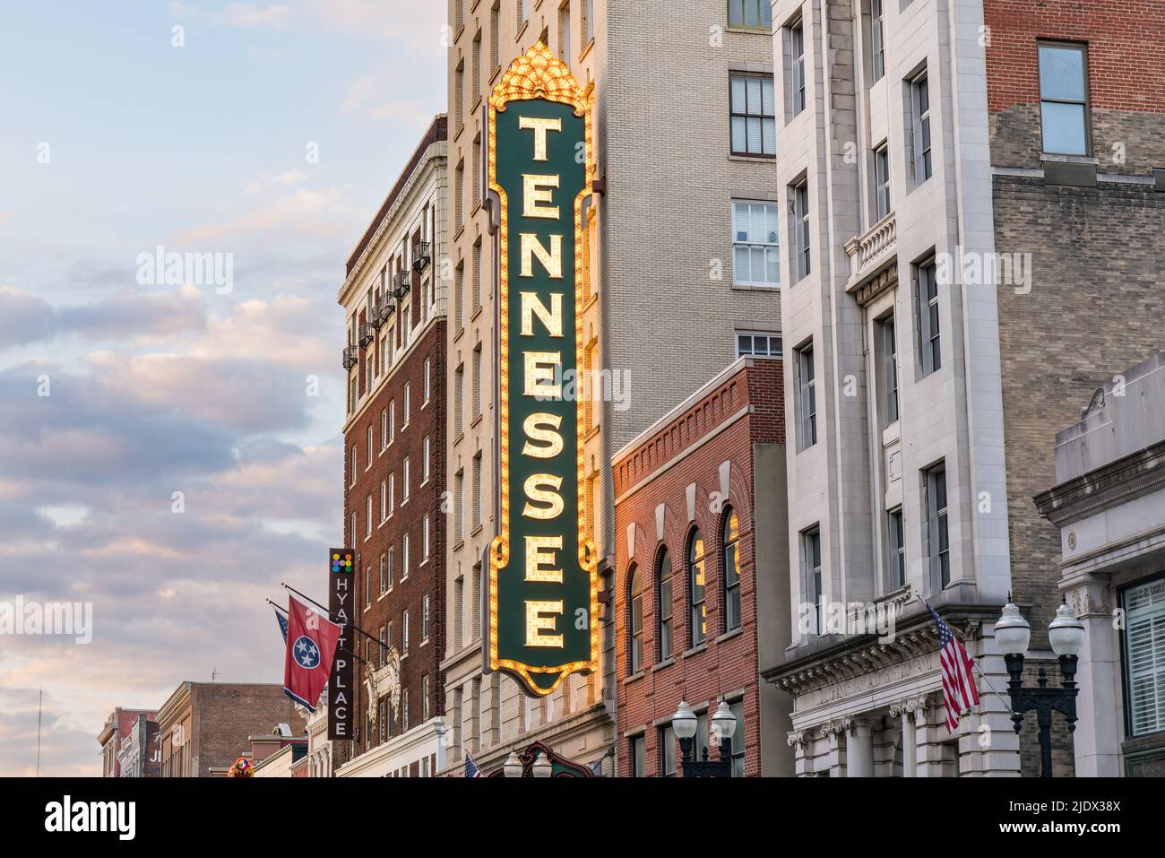 Knoxville, TN - October 9, 2019: The historic Tennessee Theater in downtown Knoxville, Tennesseee was built in October of 1928 Stock Photo