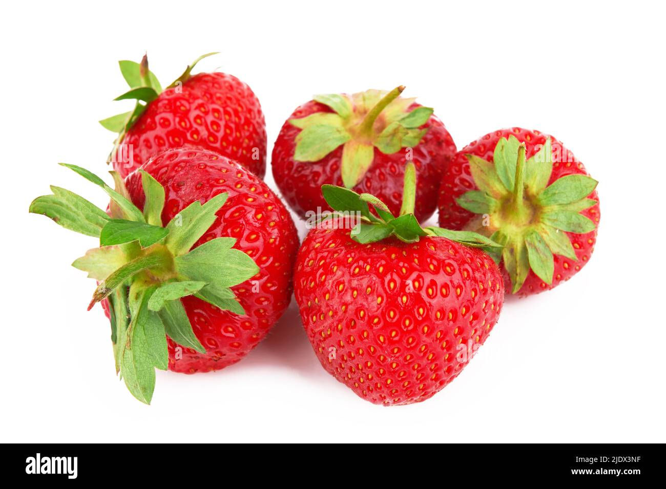 Pile of fresh red strawberries isolated on white background Stock Photo ...
