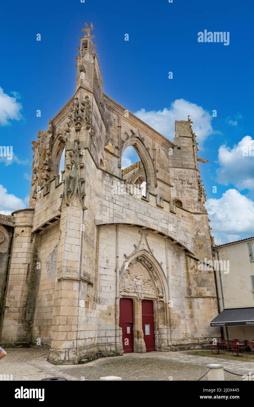 Saint-Martin-de Re, France - May 22th 2022 - Church without roof in Saint Martin on the Island of Re (Ile de Re) in the Britany part of France Stock Photo