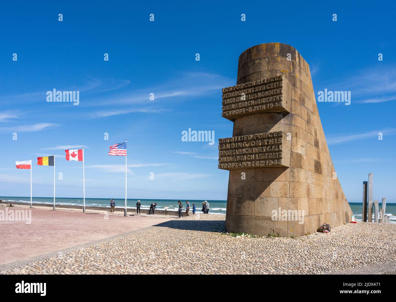 Saint-Laurent-sur-Mer, France - May 29th 2022 - Omaha Beach memorial on the beach known from D-Day Stock Photo