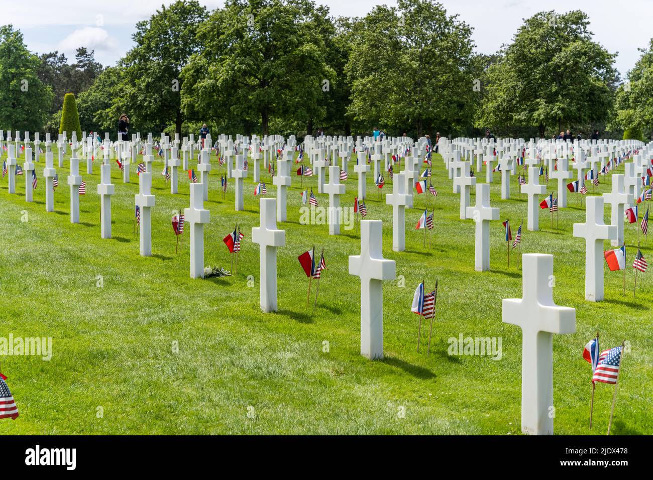 Saint-Laurent-sur-Mer, France - May 29th 2022 - Normandy American Cemetery and Memorial at Omaha beach known from D-Day Stock Photo