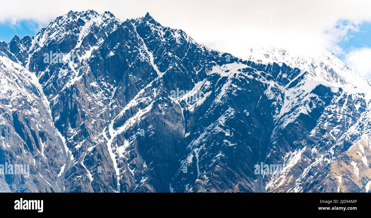 amazing view of the snow-capped Caucasus mountains, Kazbegi, Georgia. High quality photo Stock Photo