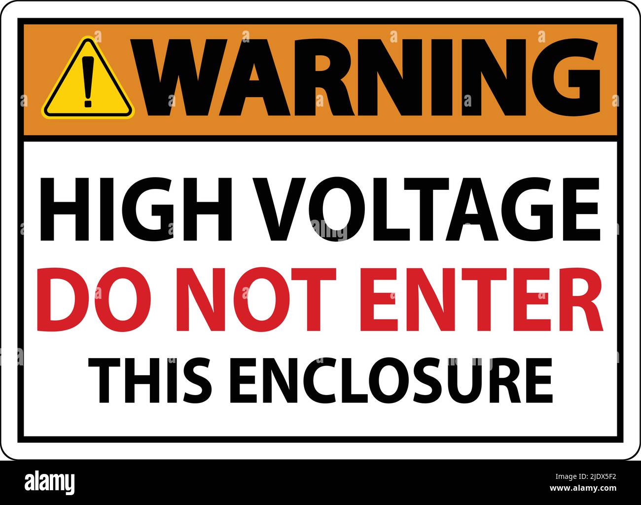 Warning High Voltage Do Not Enter Enclosure Sign Stock Vector