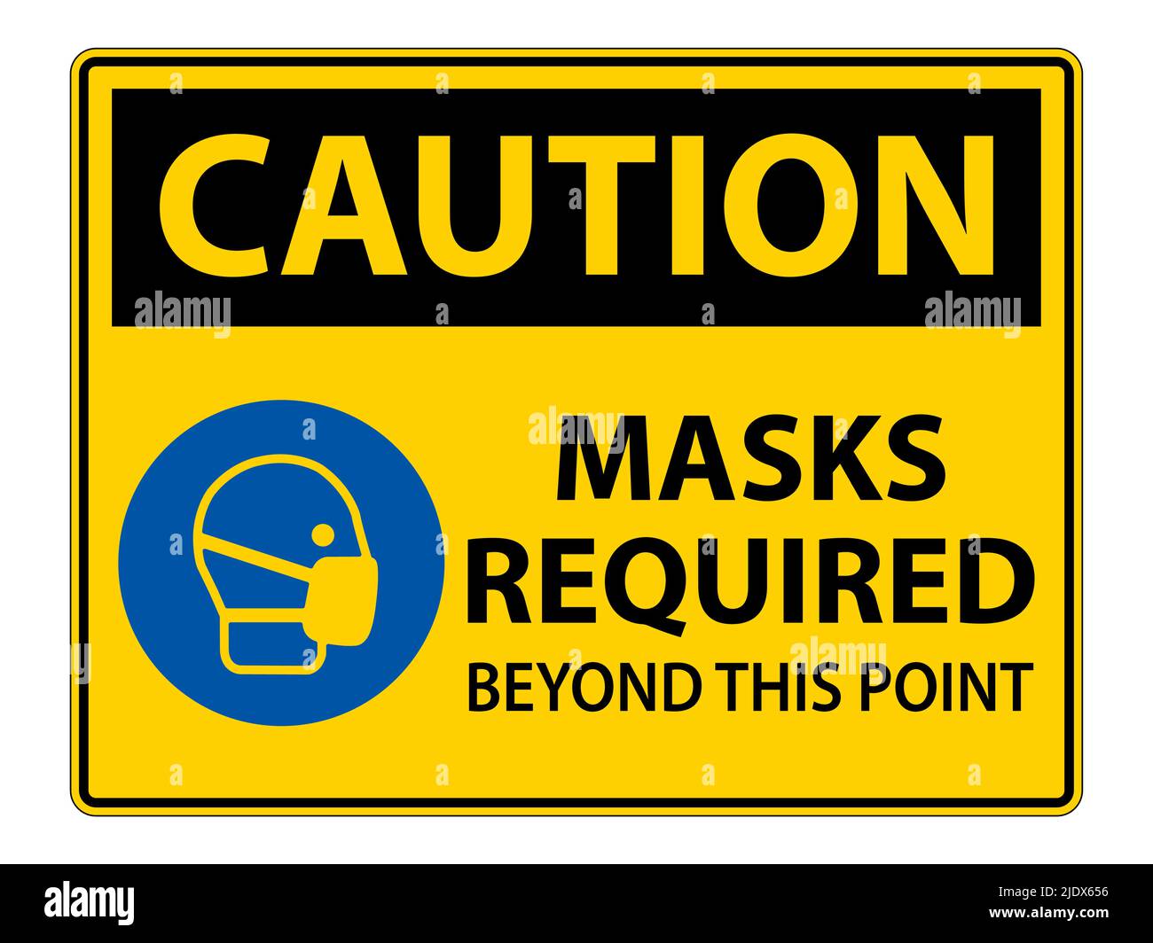 Caution Masks Required Beyond This Point Sign Isolate On White ...