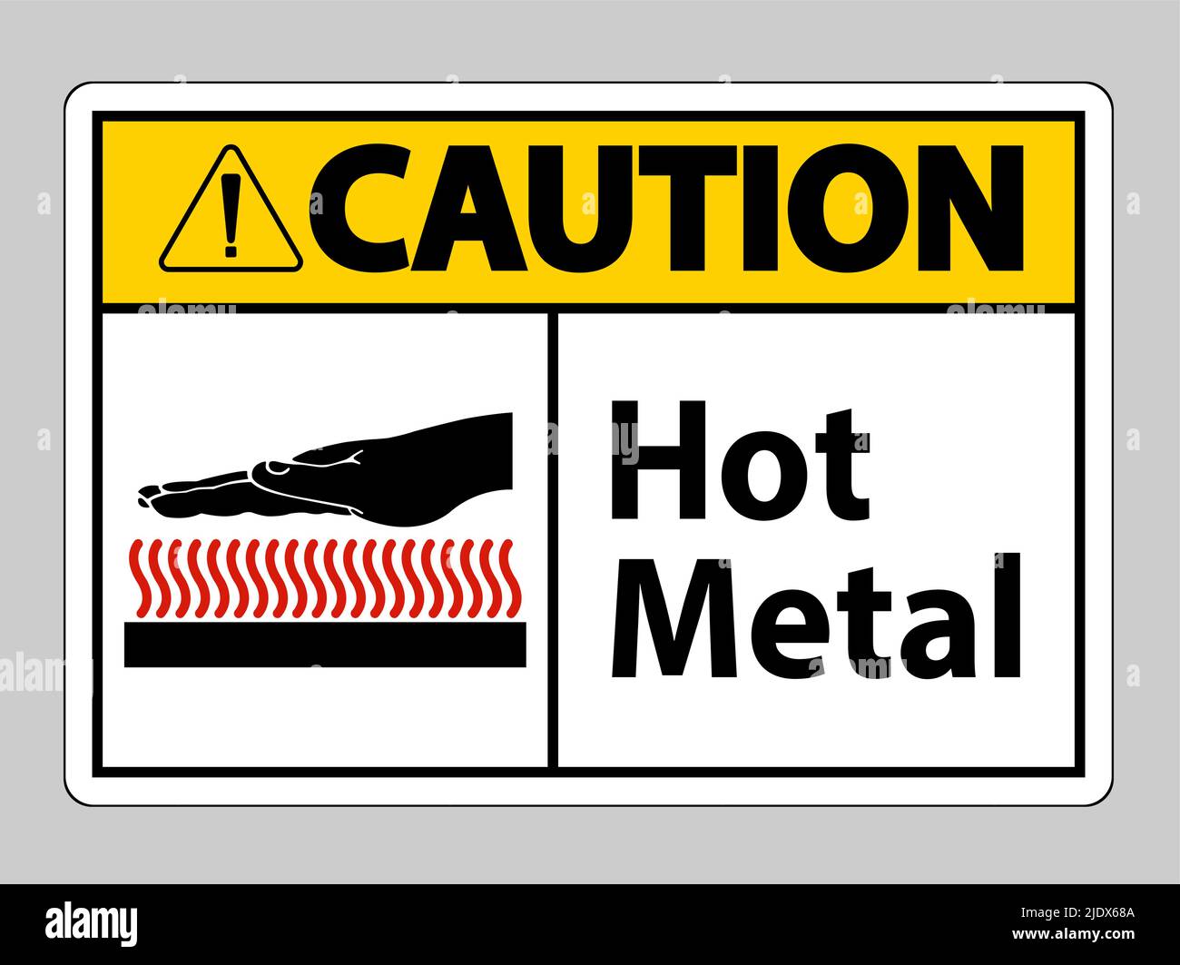 Caution Hot Metal Symbol Sign Isolated On White Background Stock Vector