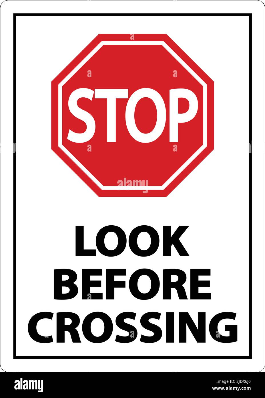 2-Way Stop Look Before Crossing Sign - Get 10% Off Now