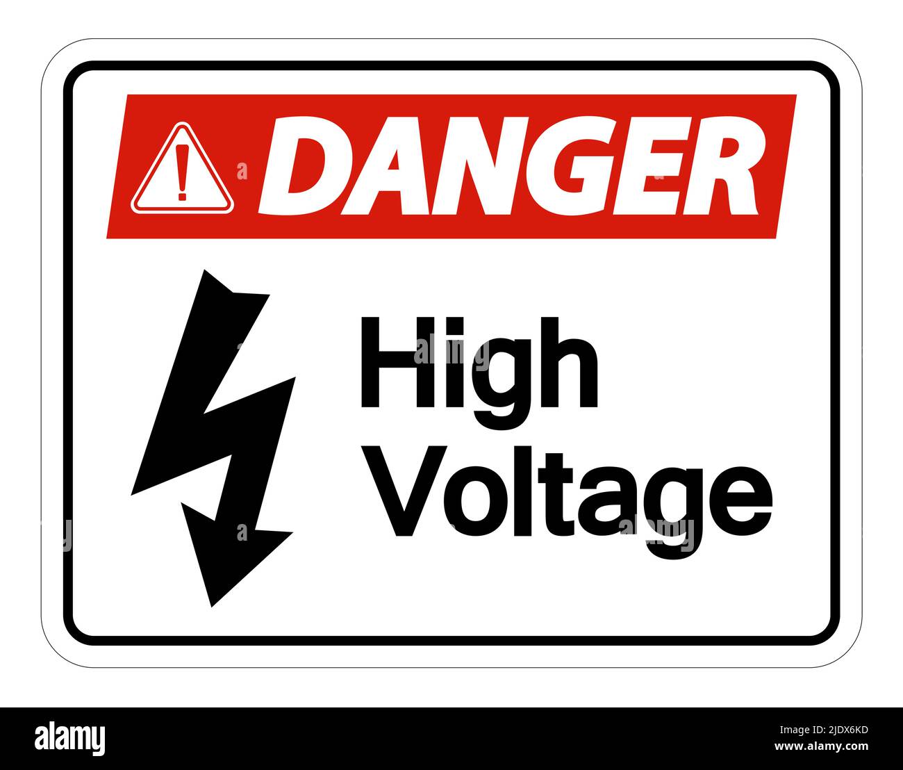 Danger high voltage sign On White Background Isolate On White Background,Vector Illustration