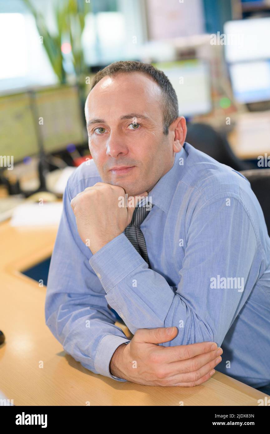 a building security manager posing Stock Photo Alamy
