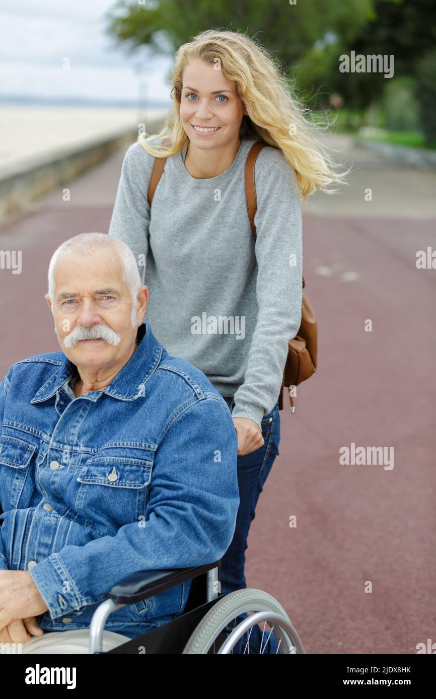 a dad and daughter outdoors Stock Photo Alamy