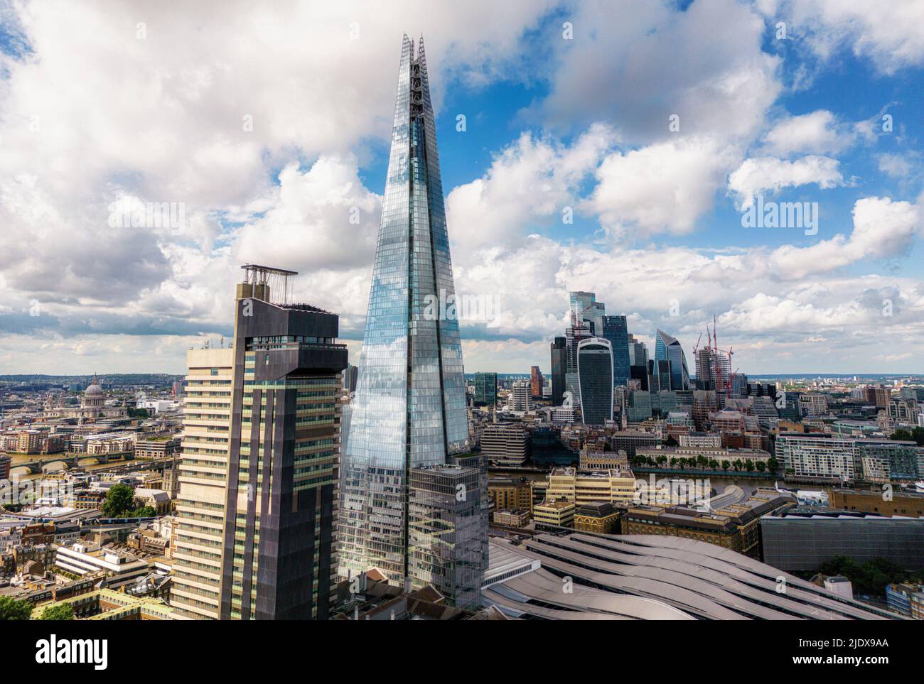 Shard Builing and City of London from above - LONDON, UK - JUNE 9, 2022 Stock Photo