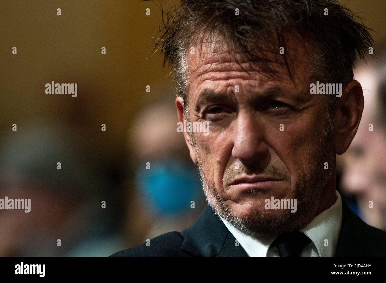 Washington, DC on June 23, 2022. Actor Sean Penn sits in the audience on day five of the United States House Select Committee to Investigate the January 6th Attack on the US Capitol hearing on Capitol Hill in Washington, DC on June 23, 2022. Credit: Rod Lamkey/CNP Stock Photo