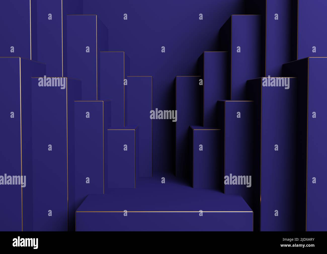 Dark blue 3D rendering product display podium or stand simple, minimal ...