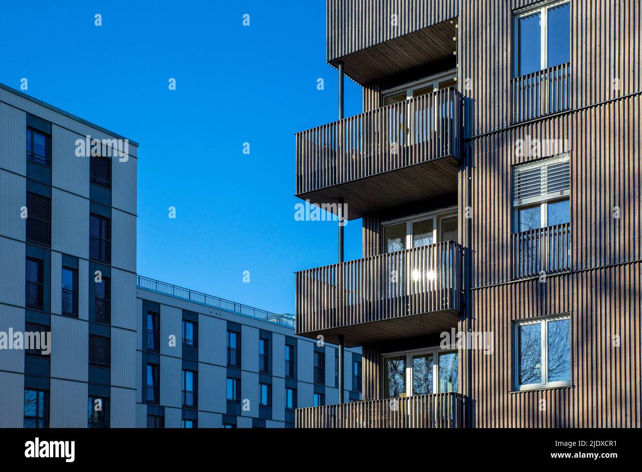 Germany, Bavaria, Munich, Energy efficient timber apartments in Prinz