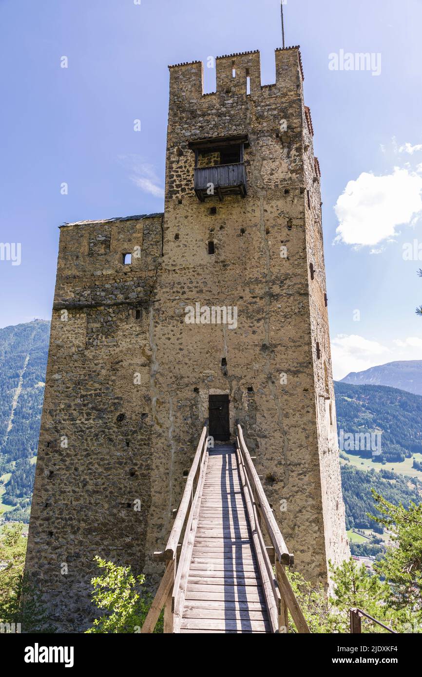 Stanz Austria, Tyrol, Stanz bei Landeck, Entrance of Schrofenstein Castle ...