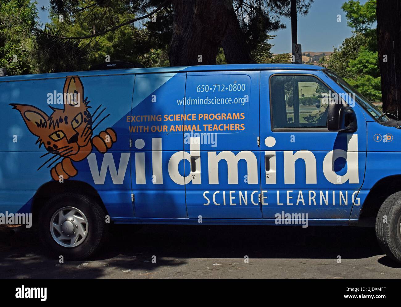 Wildmind science learning van at the Union City Library, California Stock Photo