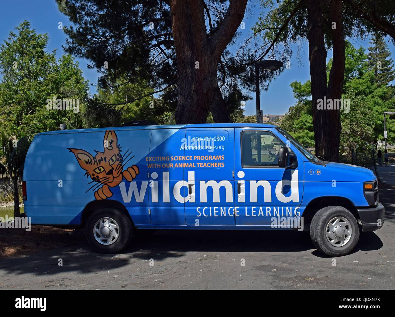 Wildmind science learning van at the Union City Library, California Stock Photo