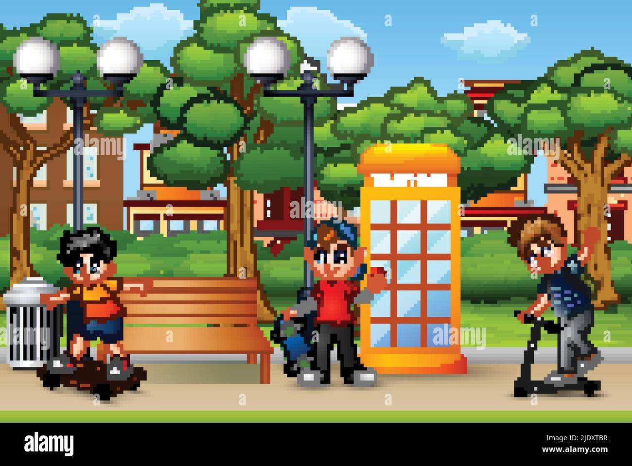 Happy beautiful children boys Stock Vector Images Alamy