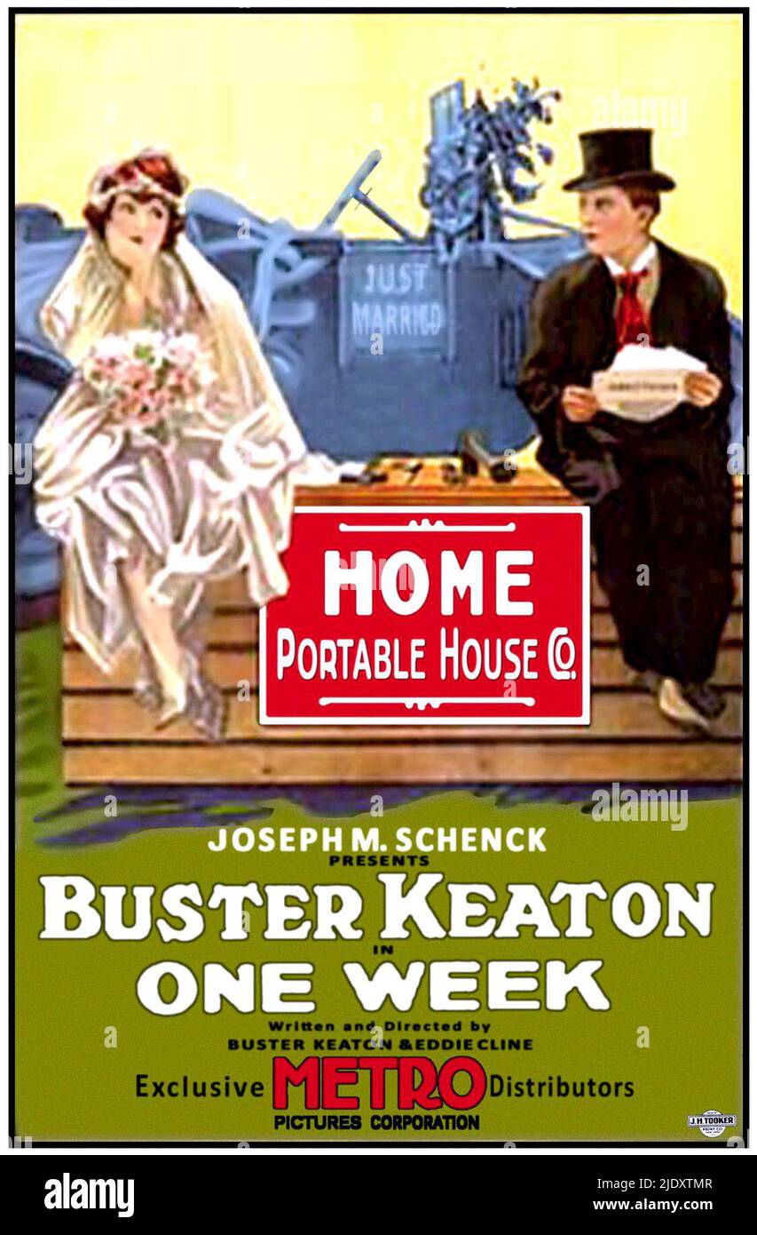 A poster for the 1920 Buster Keaton film One Week. Stock Photo