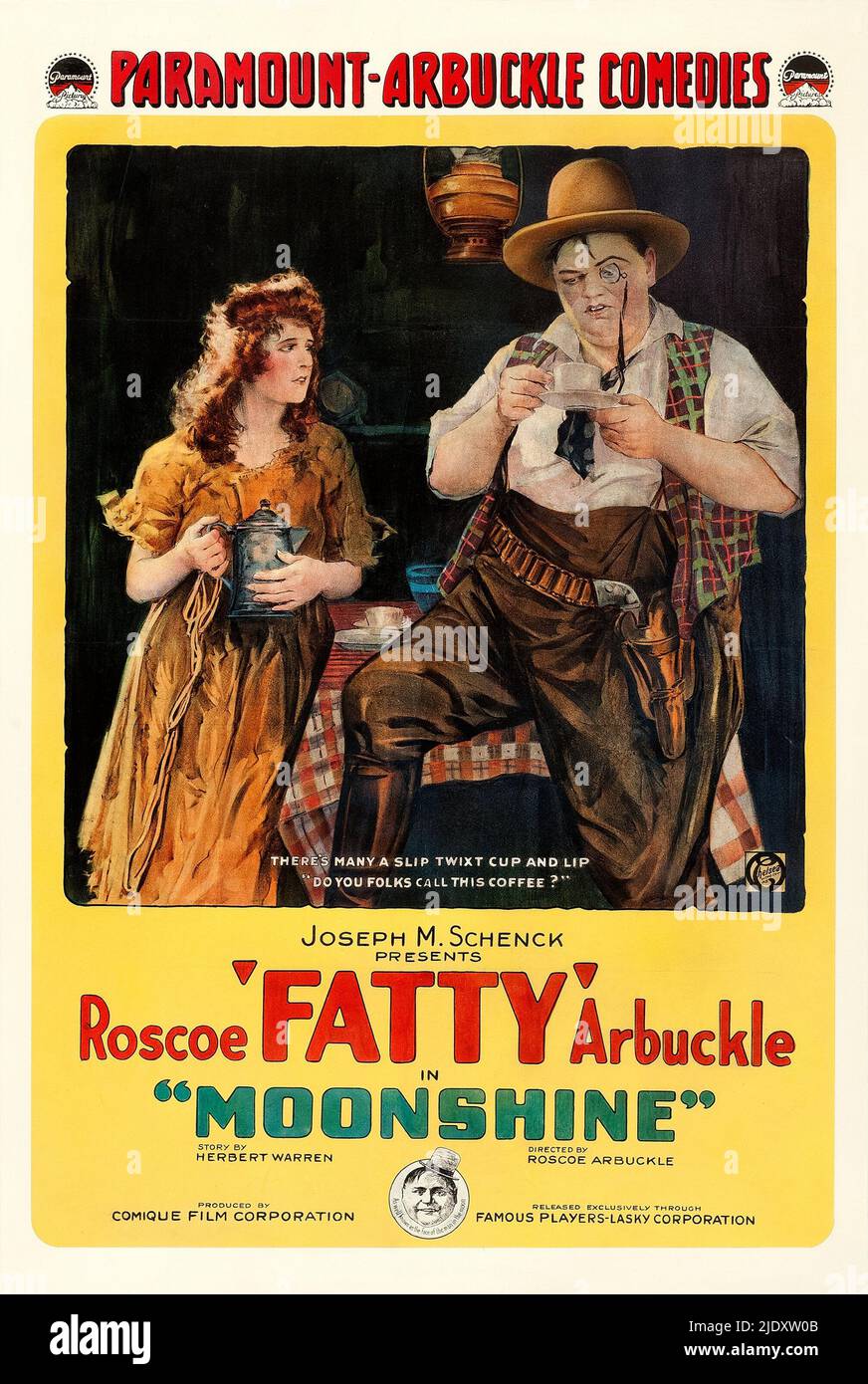 Poster for the 1918 Fatty Arbuckle film Moonshine Stock Photo