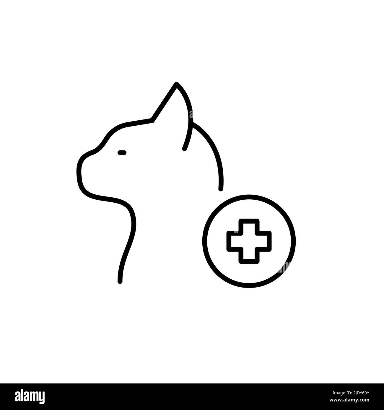 Cat veterinarian clinic line icon. Pixel perfect, editable stroke Stock Vector