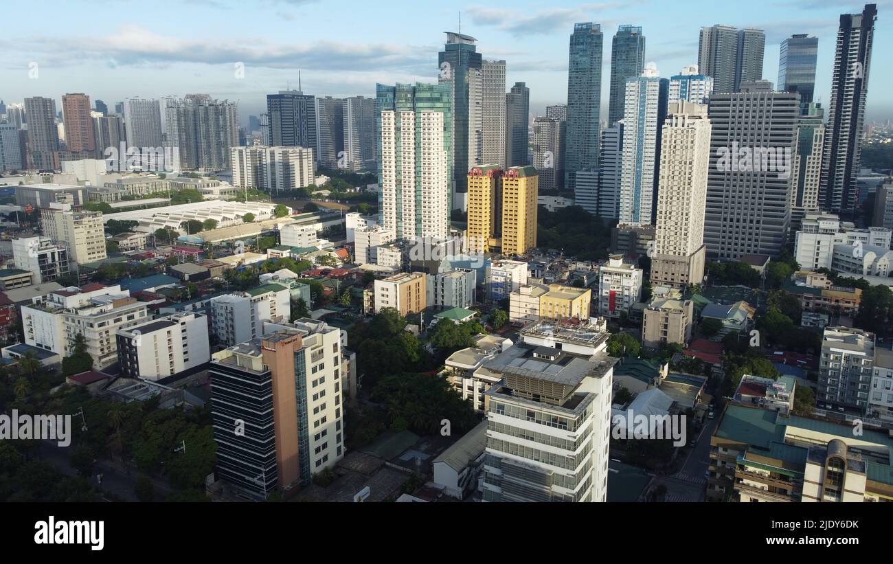 Manila Philippines urban skyline aerial Stock Photo
